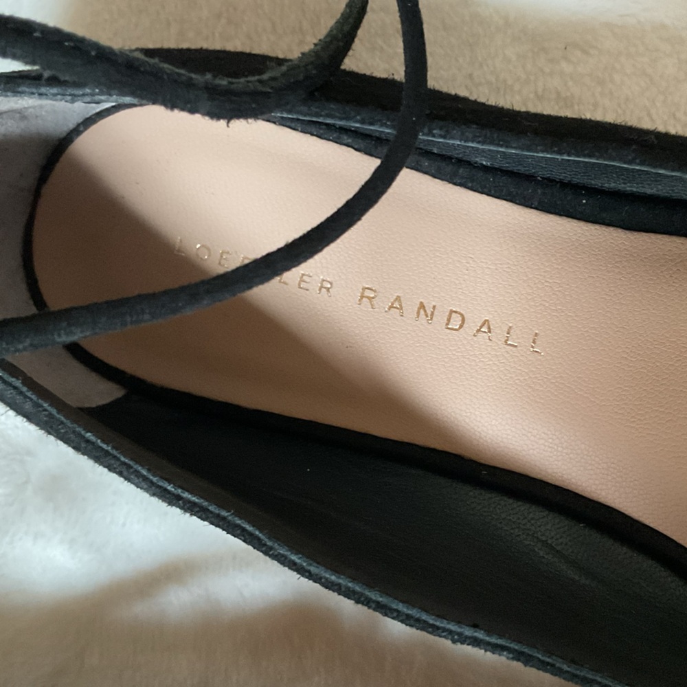 Loeffler Randall Tassel Accents D'orsay Flats In Black Suede, 7.5 - Picture 6 of 8